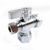 Thrifco Plumbing 5/8 Inch Comp x 1/2 Inch Slip Joint x 3/8 Inch Comp Quarter Turn Brass  Angle Stop Valve 4406489